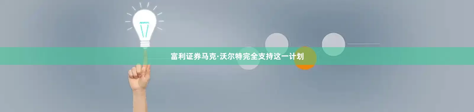 富利证券马克·沃尔特完全支持这一计划
