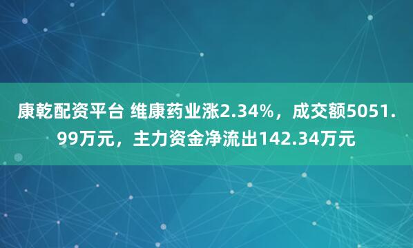 康乾配资平台 维康药业涨2.34%，成交额5051.99万元，主力资金净流出142.34万元
