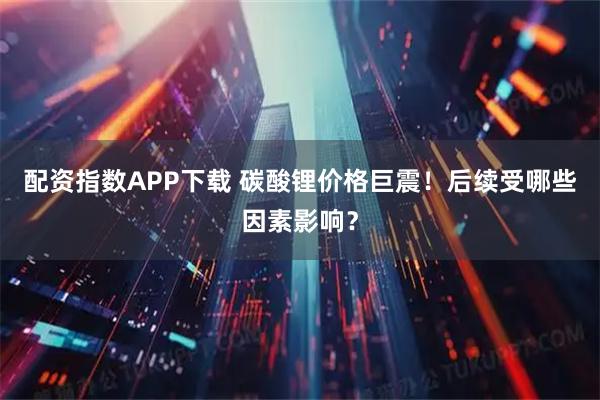 配资指数APP下载 碳酸锂价格巨震！后续受哪些因素影响？